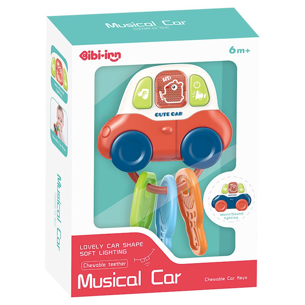 Ibi-Irn - Lovely Car Shape Soft Teether Musical Car