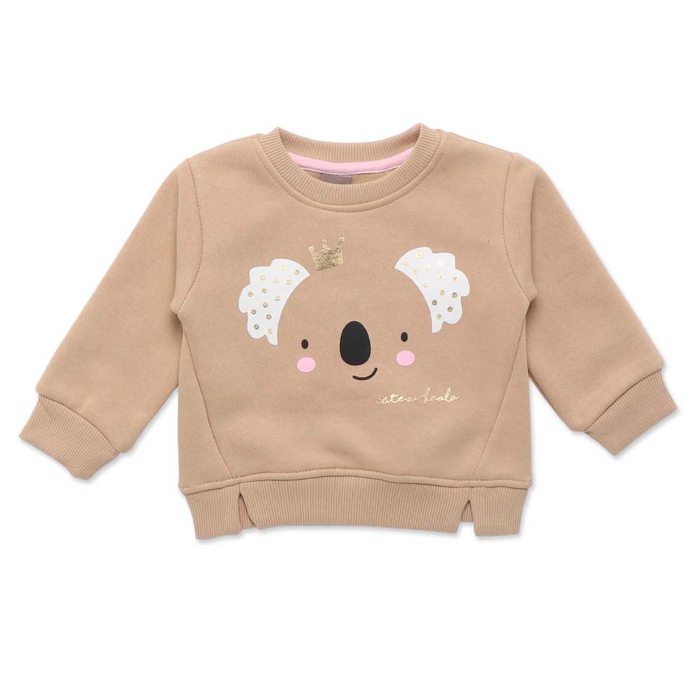 Little Kangaroos Baby Girl Crew Neck Sweatshirt Fawn