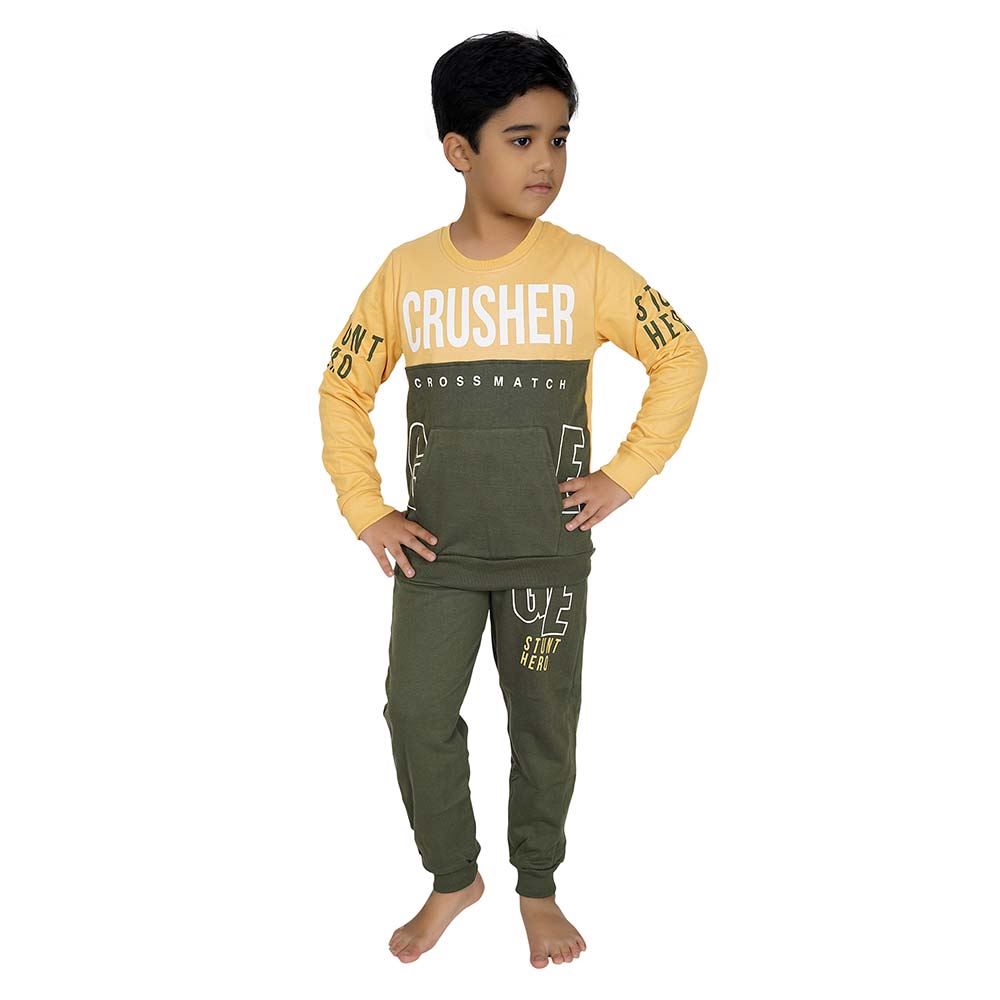 Genius 2pc Set Boys Sweatshirt W Joggers Mustard