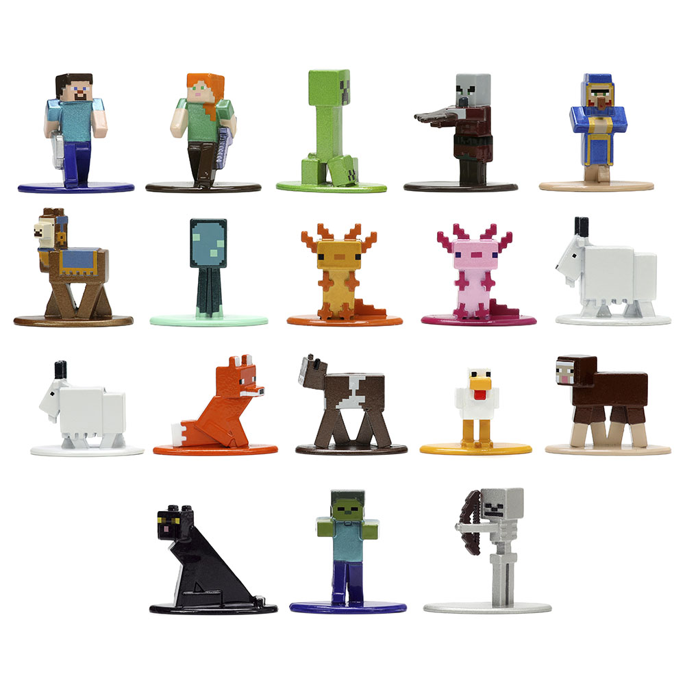 Minecraft Metal Nano Figurine Multi Pack 18 pièces Wave 7 4cm