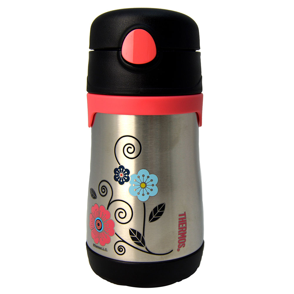 Thermos stainless steel water bottle hot sale with straw