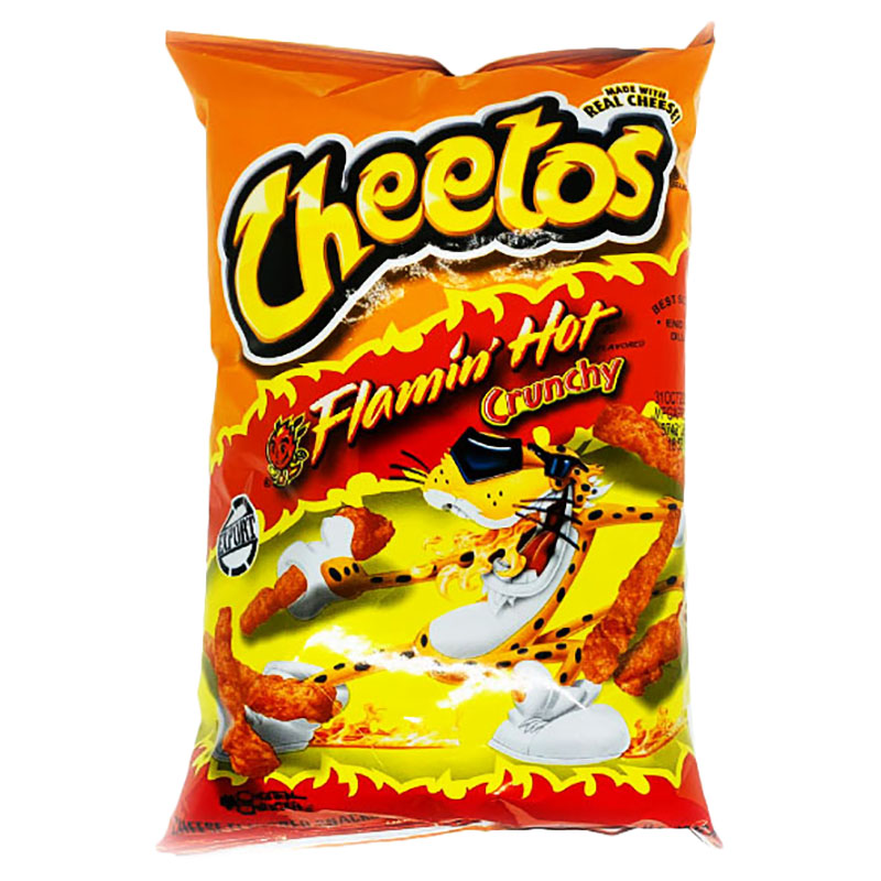 Cheetos Crunchy Flaming Hot Cheese Flavored Snacks 8 Oz