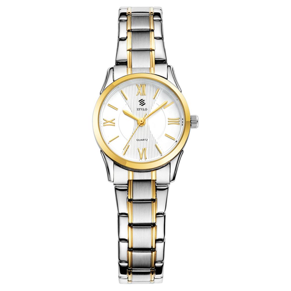 Stylo - Women's Analog White Dial Watch 32mm - Silver/Gold