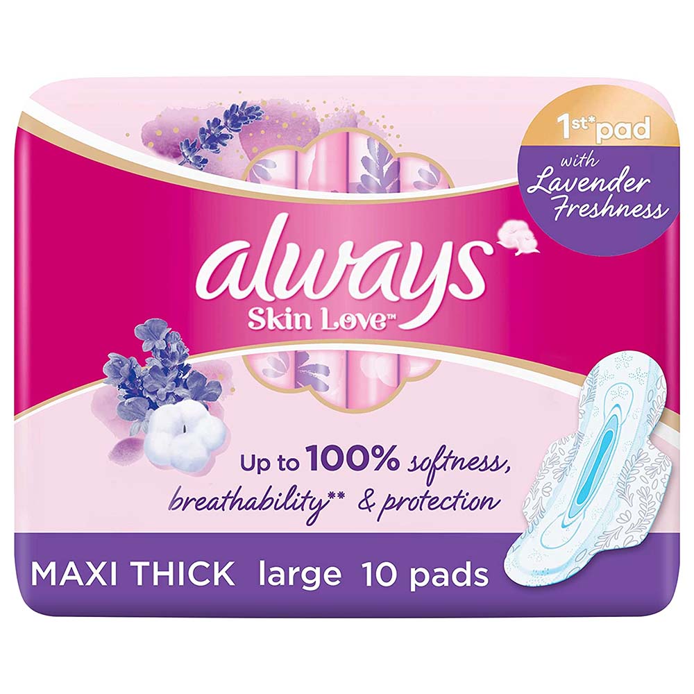 Always Dreamzz Pad Clean & Dry Maxi Thick, Night Long Sanitary Pads W/  Wings 7 Count