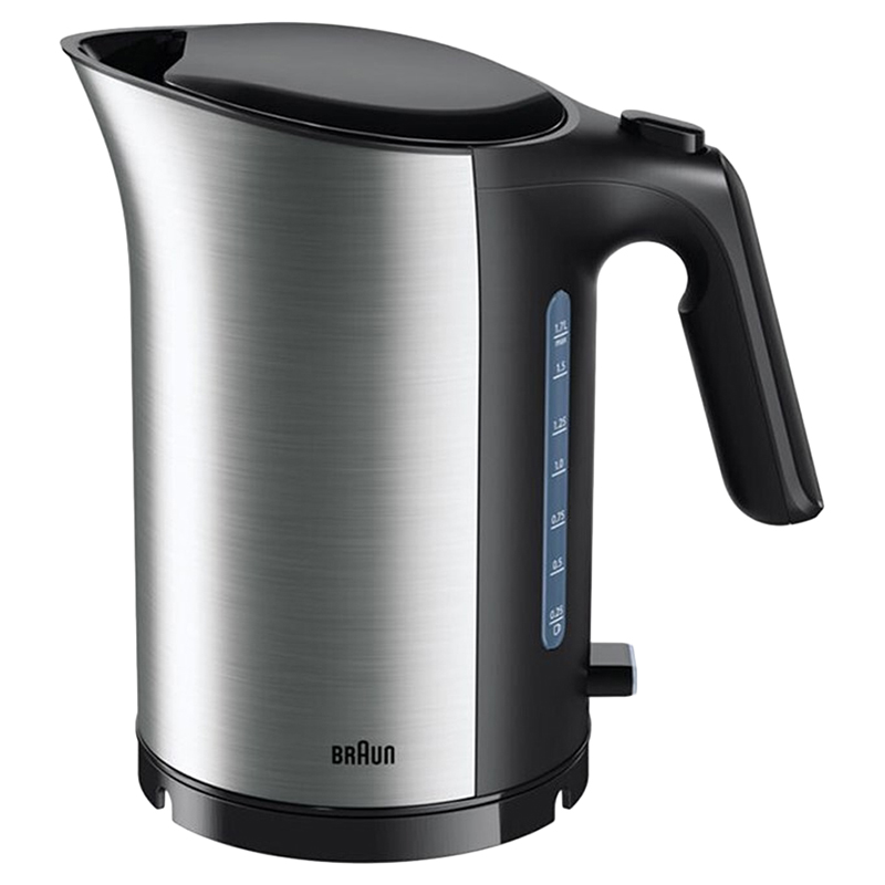 Black+Decker 1.7 Liter Concealed Coil Electric Kettle, White/Grey