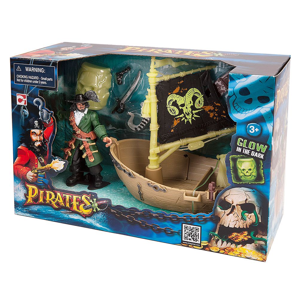 Chap Mei True Legends Pirate Boat Playset w Monster Barracuda Fish Toy NEW NIB online