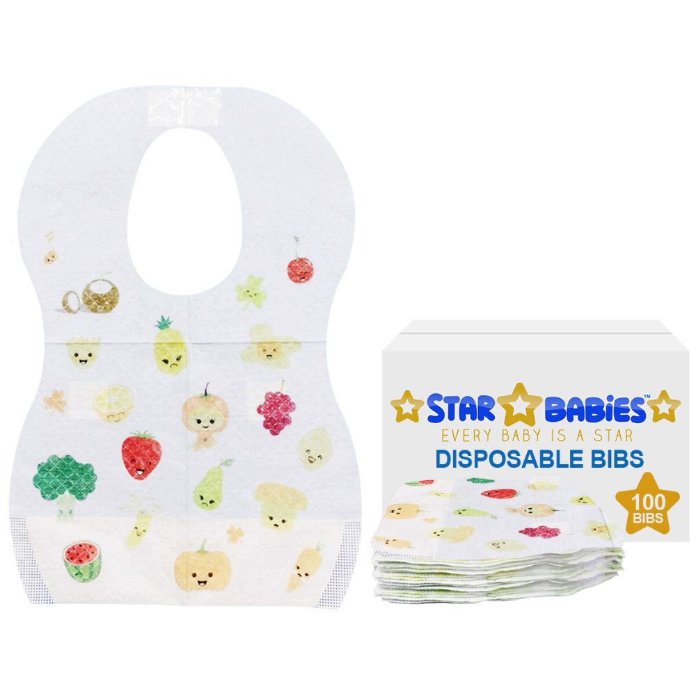 Star Babies - Fruit Printed Disposable Bibs Pack of 100 | Buy at Best ...