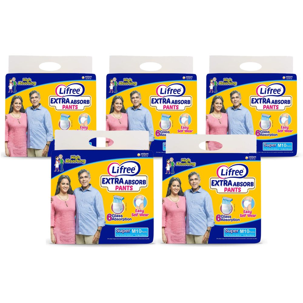 Lifree Adult Diaper -Large Set of 4 Packs (10 pcs Each) Waist Size 30-39  inches -