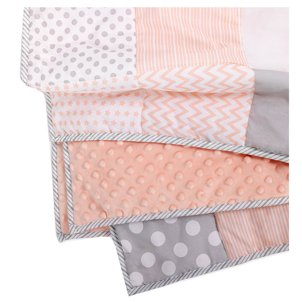 Nini - Padded Quilt - Peach/Grey