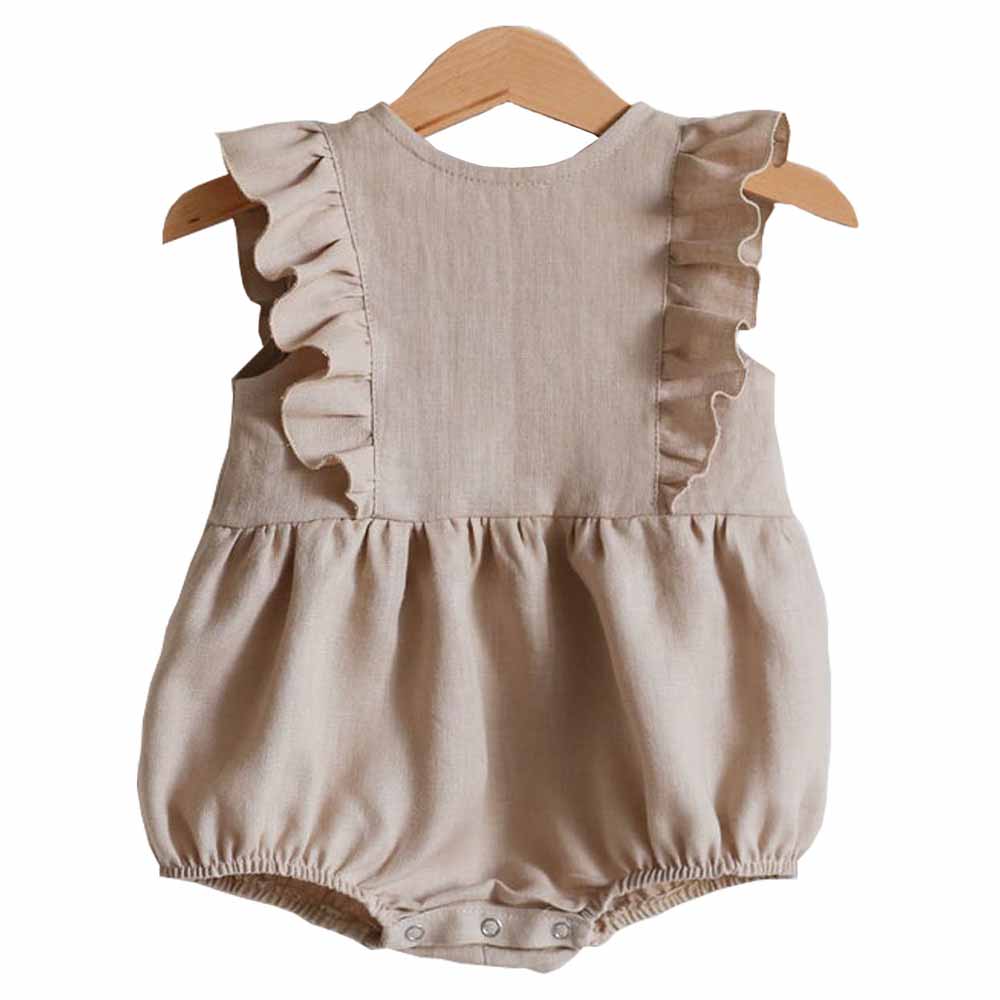 Kyara - Pure Linen Onesie - Beige