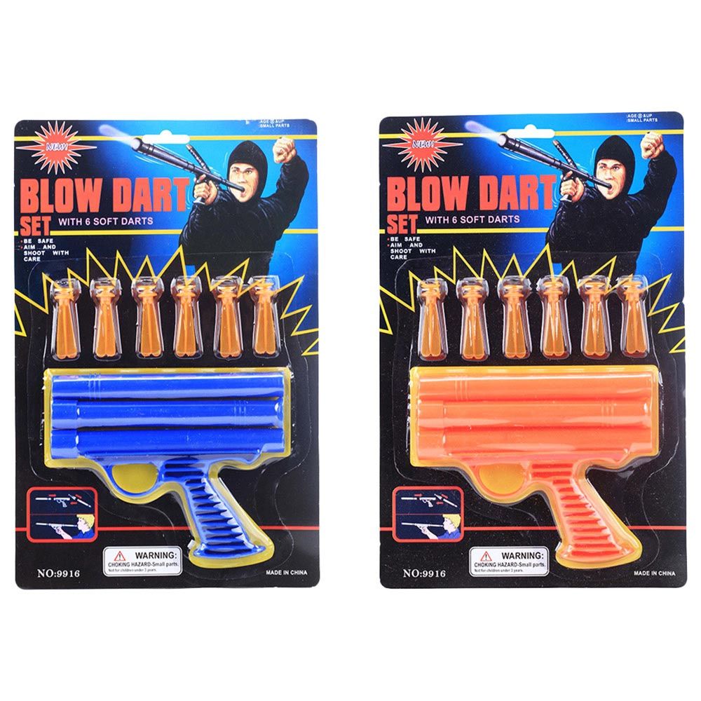 Stem - Blow Dart Set With 6 Soft Darts - 1pc - Color May Vary