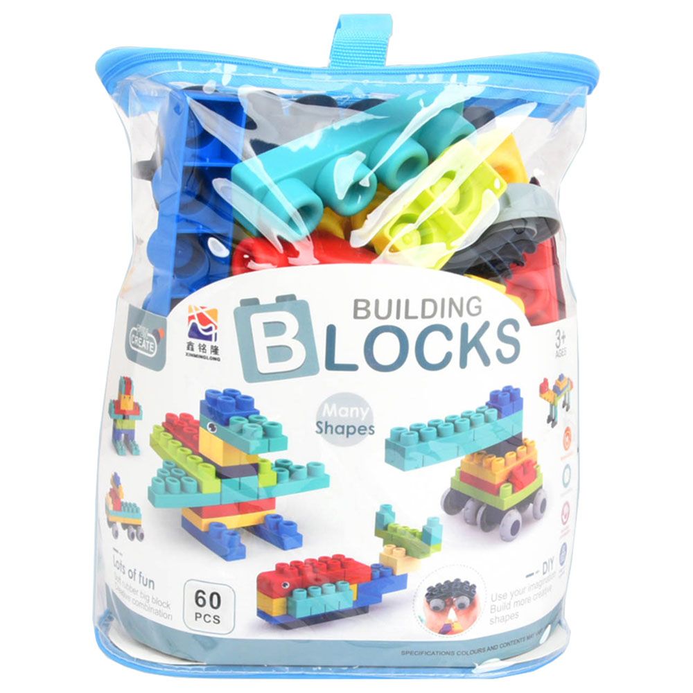 Stem - Soft Building Blocks Creative Fun Kit- 60pcs - Blue