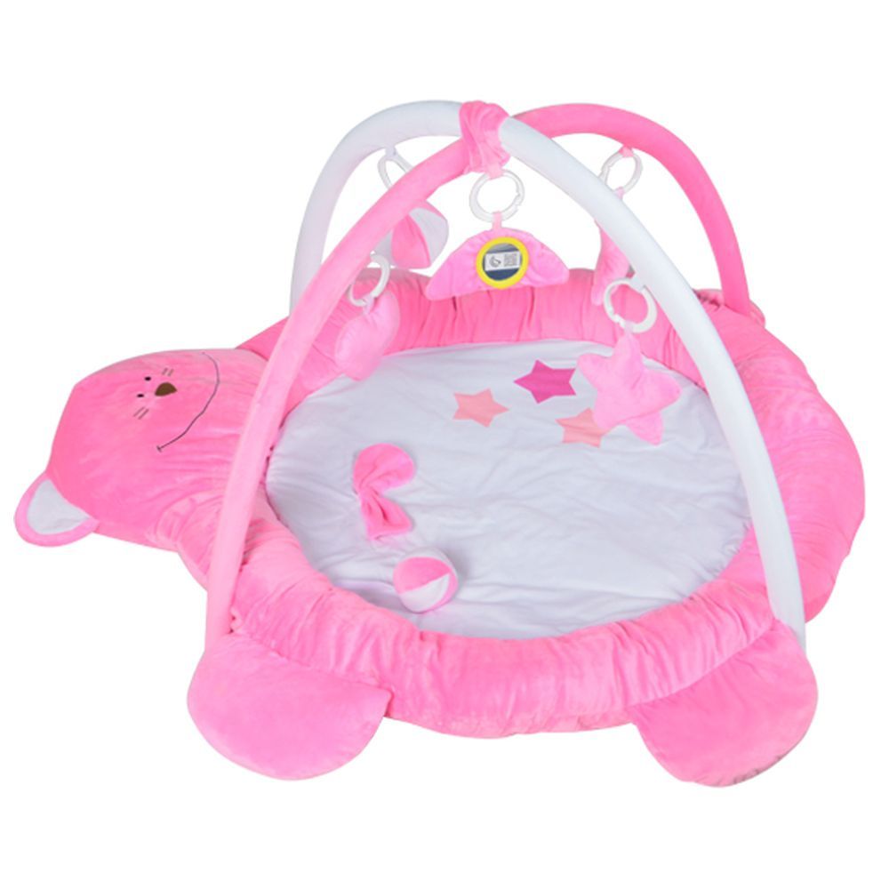 Kiko - Baby Velvet Playmate With Toys - Bear - Pink