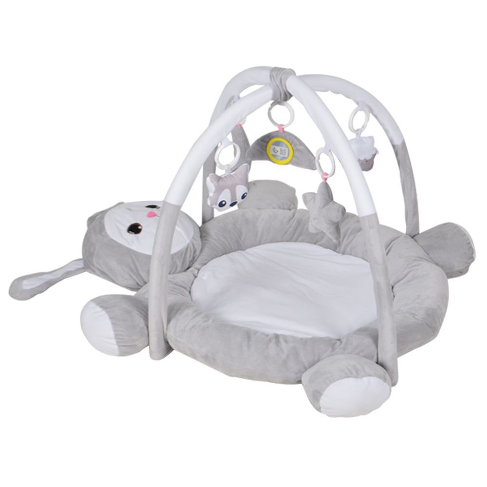 Kiko - Baby Velvet Playmate With Toys - Rabbit - Grey