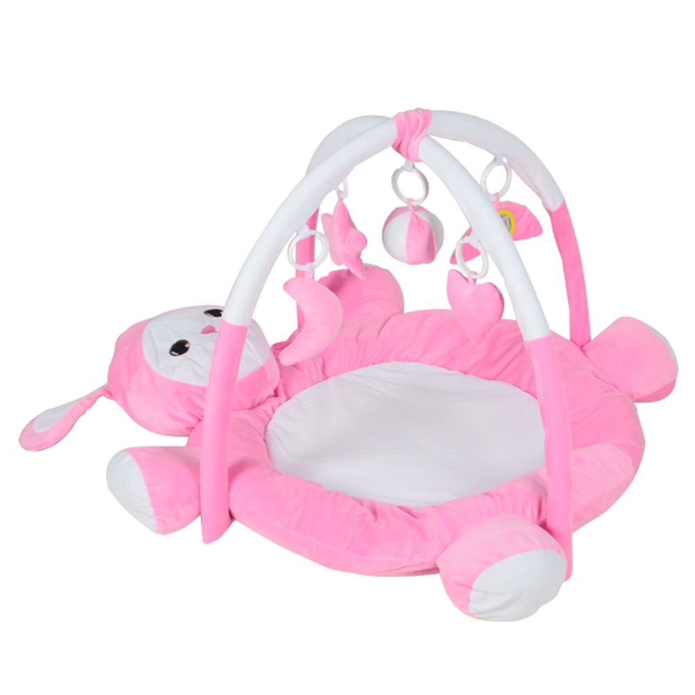 Kiko - Baby Velvet Playmate With Toys - Rabbit - Pink