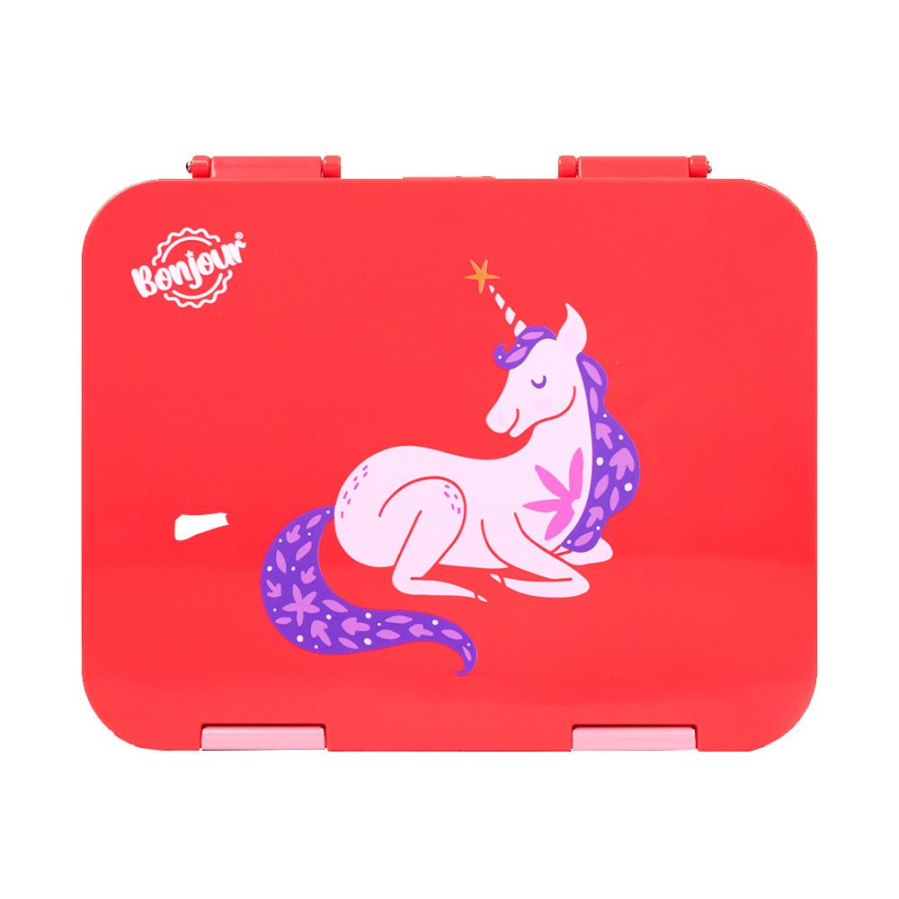 Bonjour - 4/6 Compartment Tiff Lunch Box - Pink Unicorn