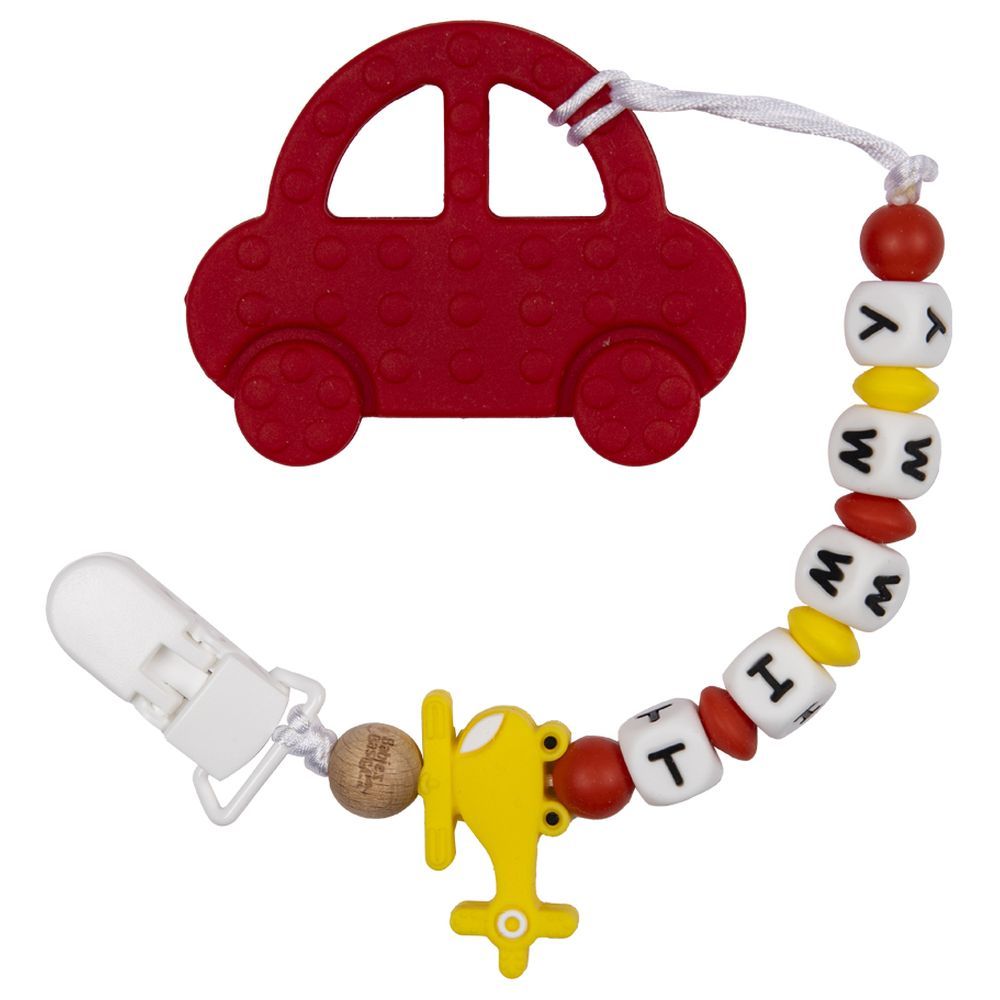 Babies Basic - Customized Pacifier Clip - Car - Red