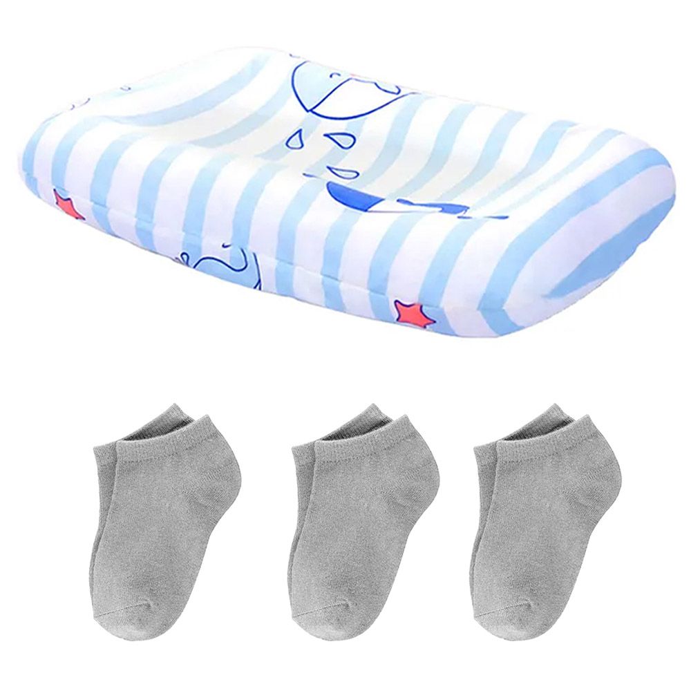 Star Babies - Changing Pad Bed With Kids Socks 3pcs - Blue Printed