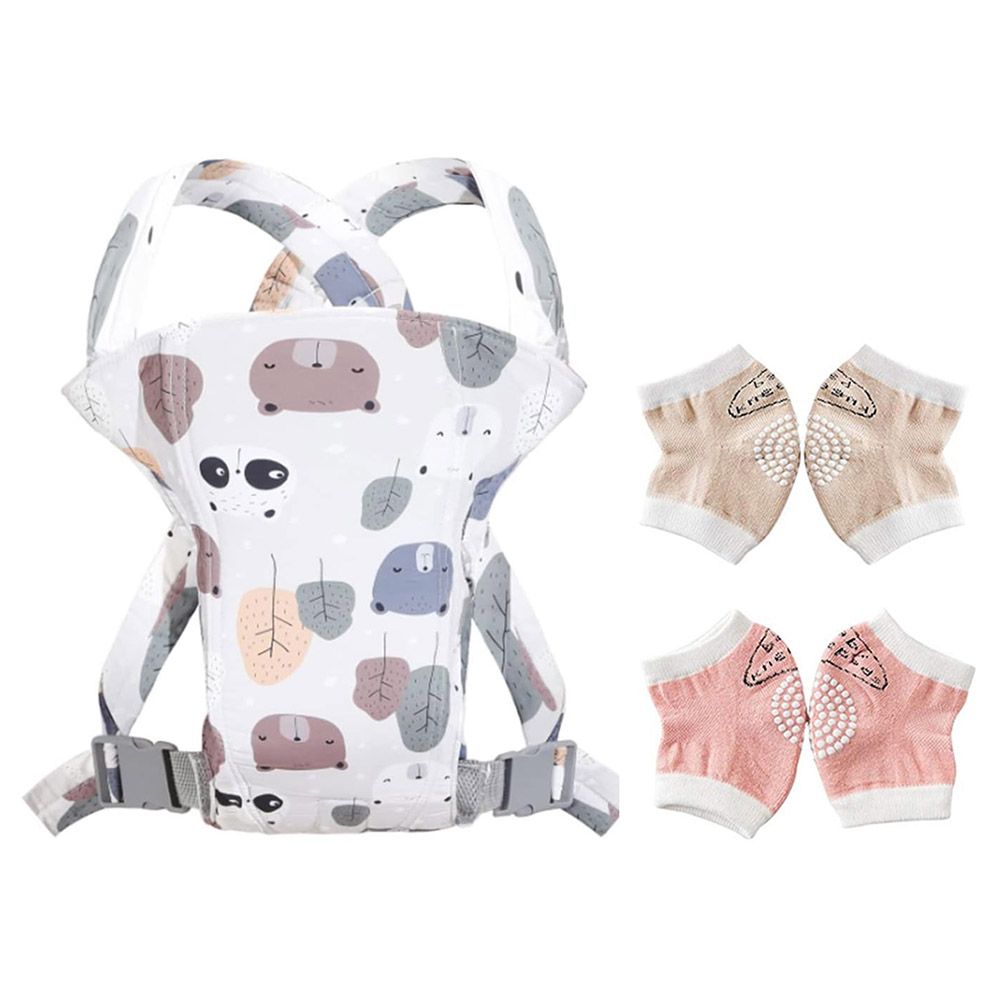 Star Babies - Baby Carrier - Bear With Kids Knee Pad 2pcs - Pink/Beige