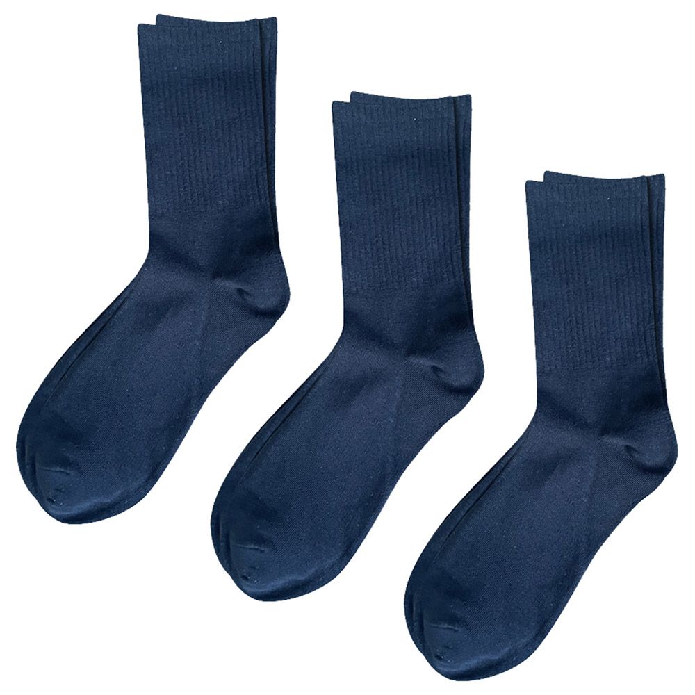 Star Babies - Kids Socks - 3pcs - Solid Navy Blue