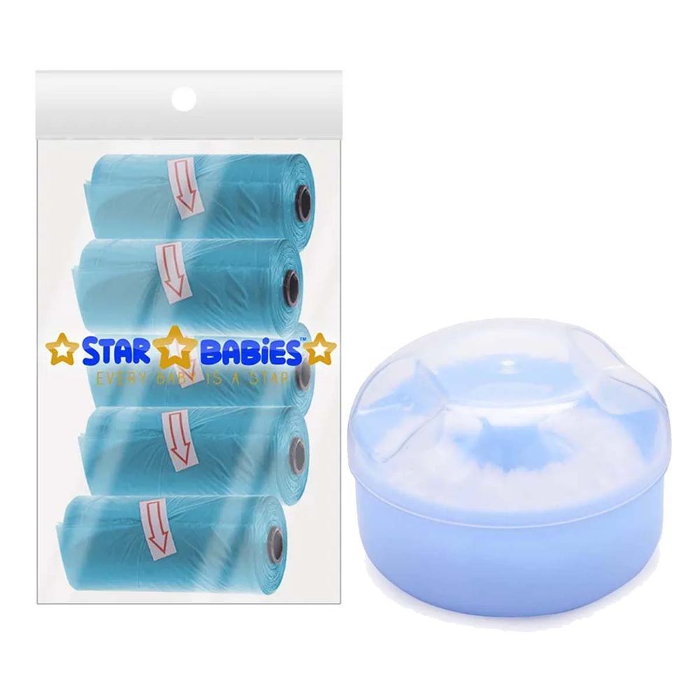 Star Babies - Disposable Scented Bag - 75pcs w/ Powder Puff - Blue