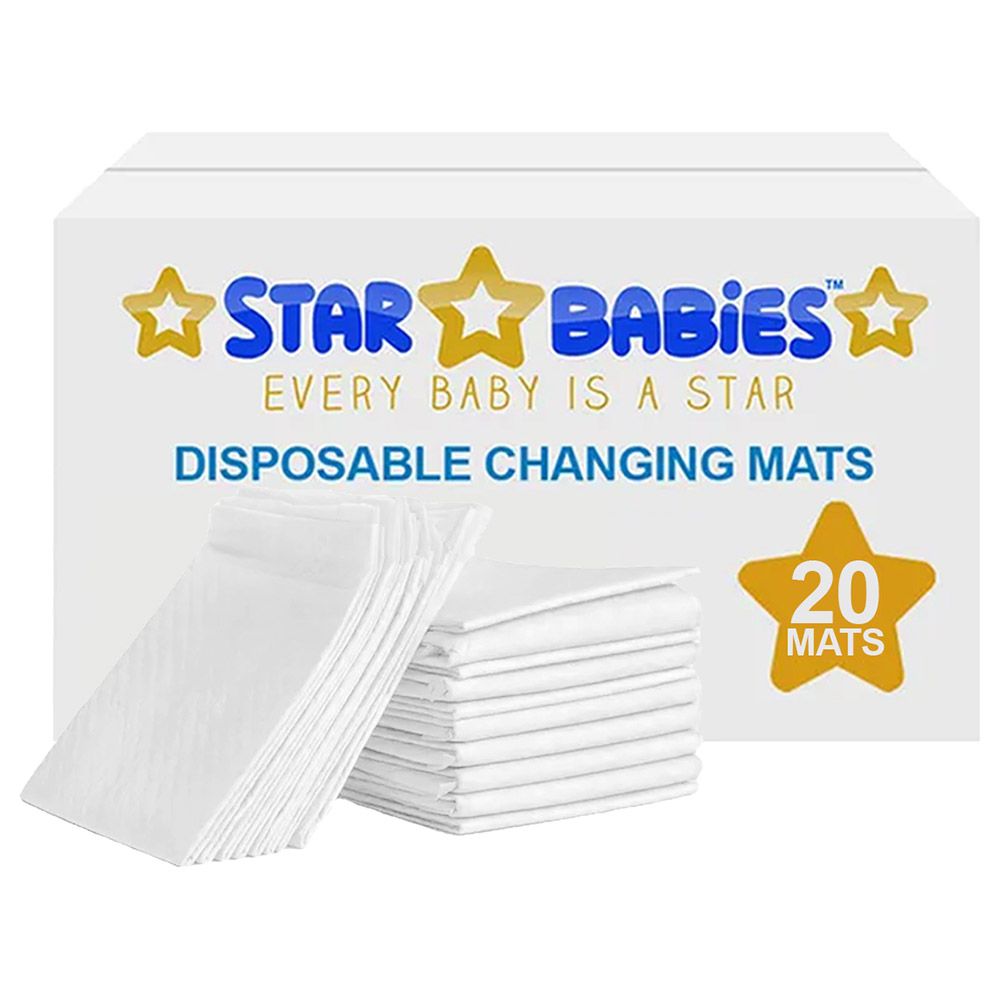 Star Babies - Disposable Changing Mat - L - 45 X 60 cm - 20pcs - White