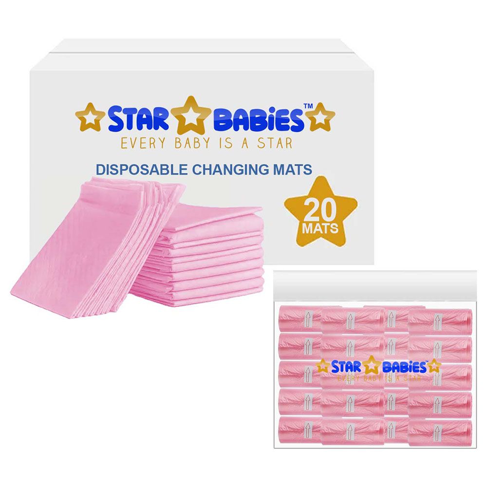 Star Babies - Disposable Changing Mat w/ Scented Bag - 20pcs - Pink