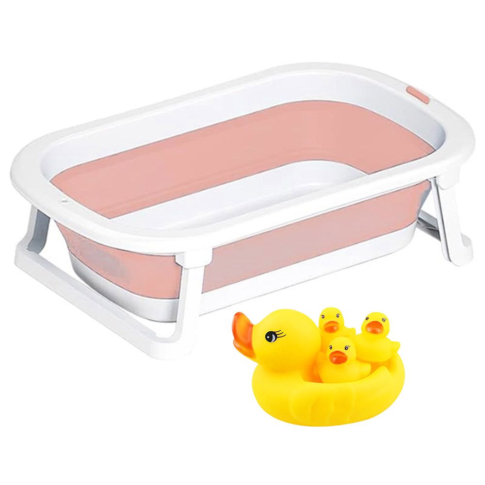 Star Babies - Foldable Bathtub w/ Rubber Duck 4pcs - Pink