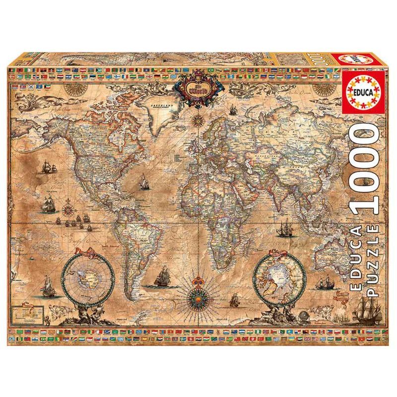 Educa - Antique World Map Puzzle - 1000Pcs