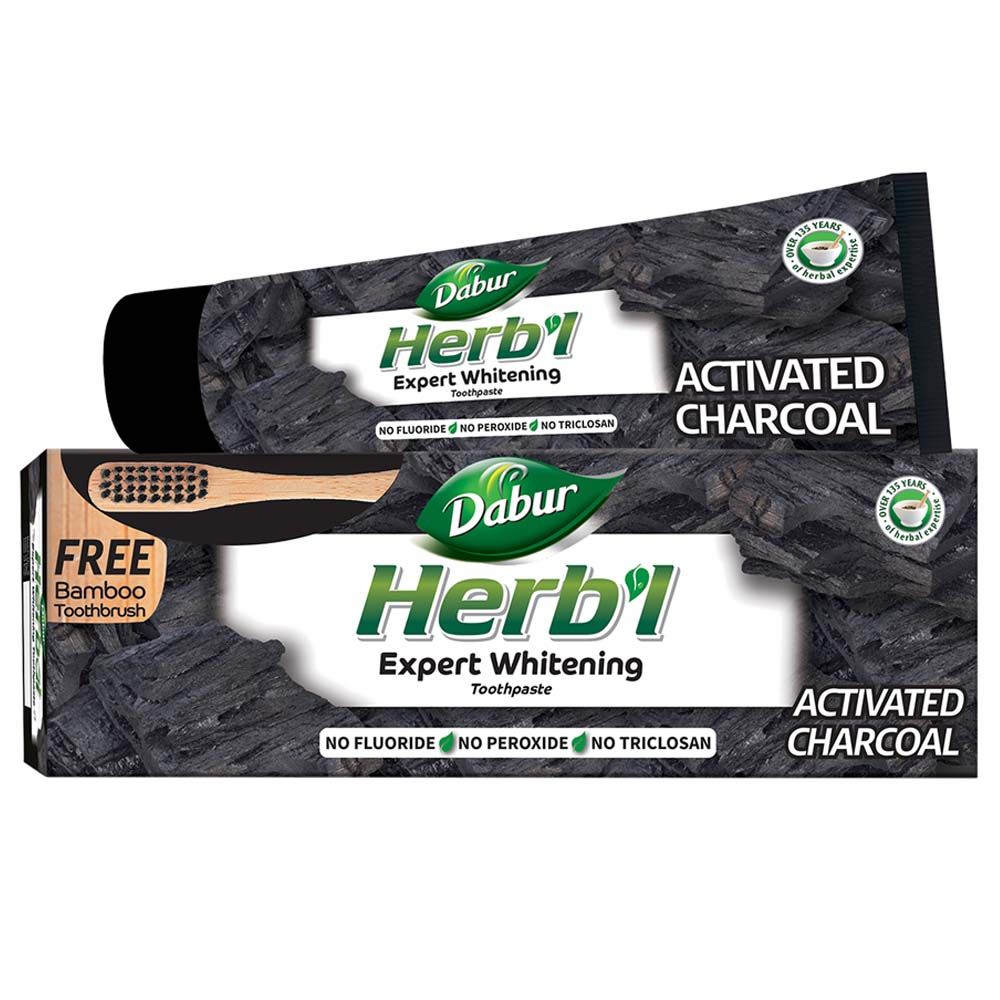 Dabur - Herb'l Charcoal Toothpaste w/ Toothbrush - 150g