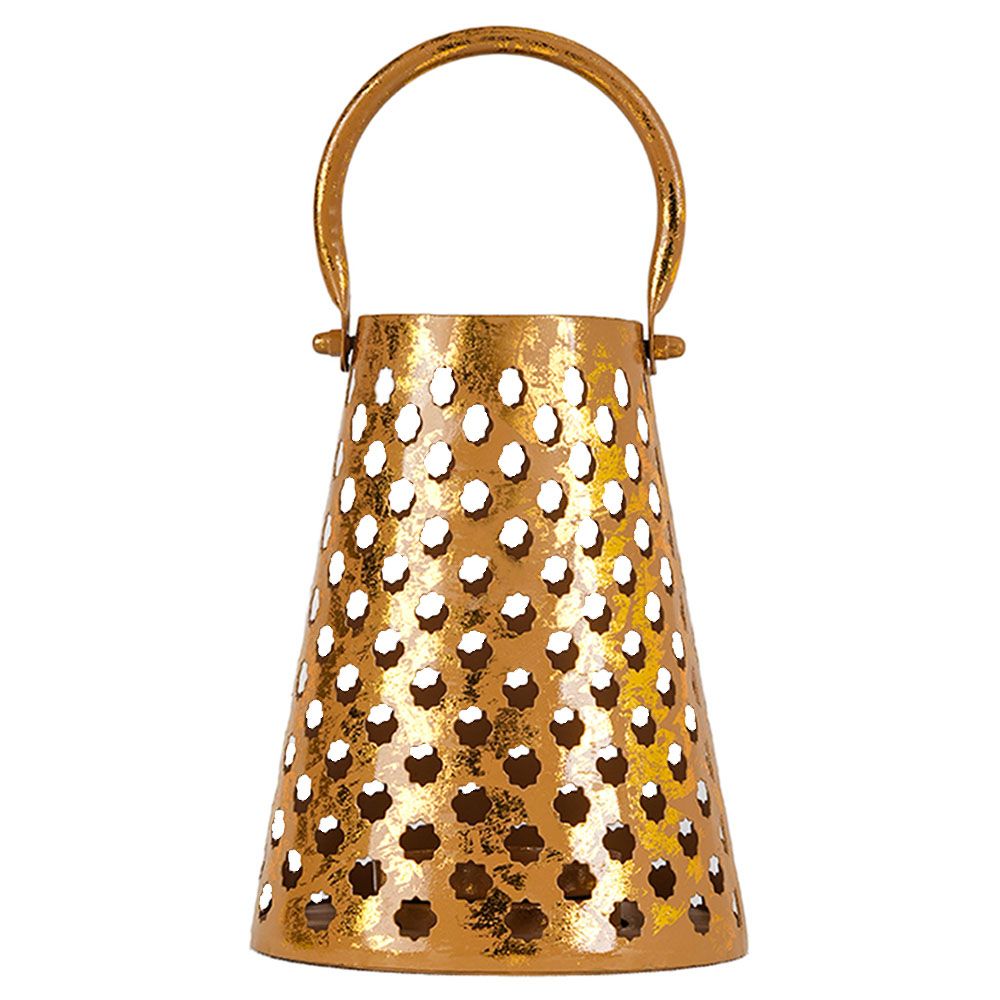 Hilalful - Petals Carved Lantern - Gold