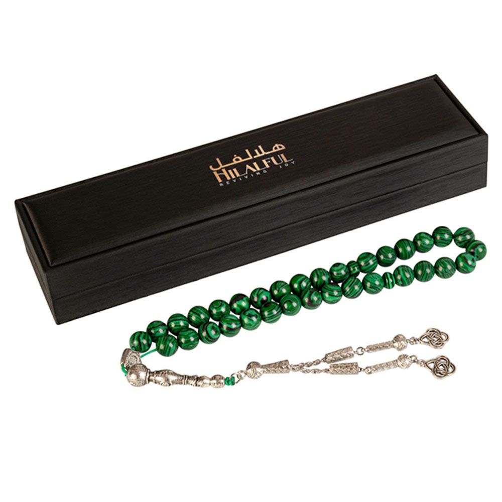 HilalFul - Islamic Prayer Beads - Malachite