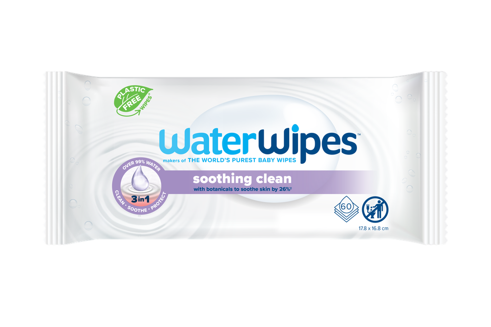 WaterWipes - Soothing Clean Baby Wipes 60s With 99% Water & Botanical Extracts