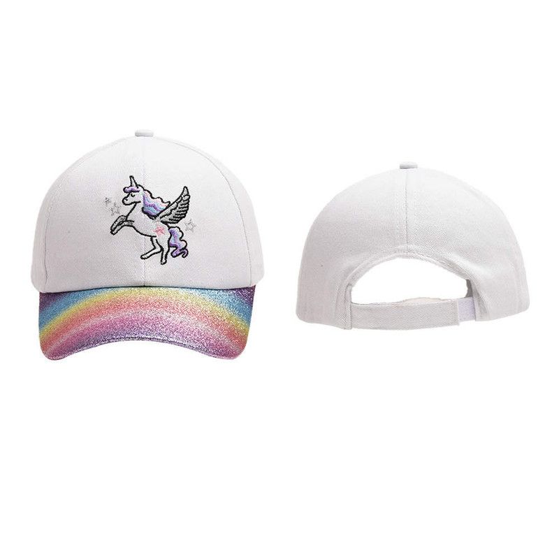 The Girl Cap - Durable Cotton Kids Cap - Unicorn - White