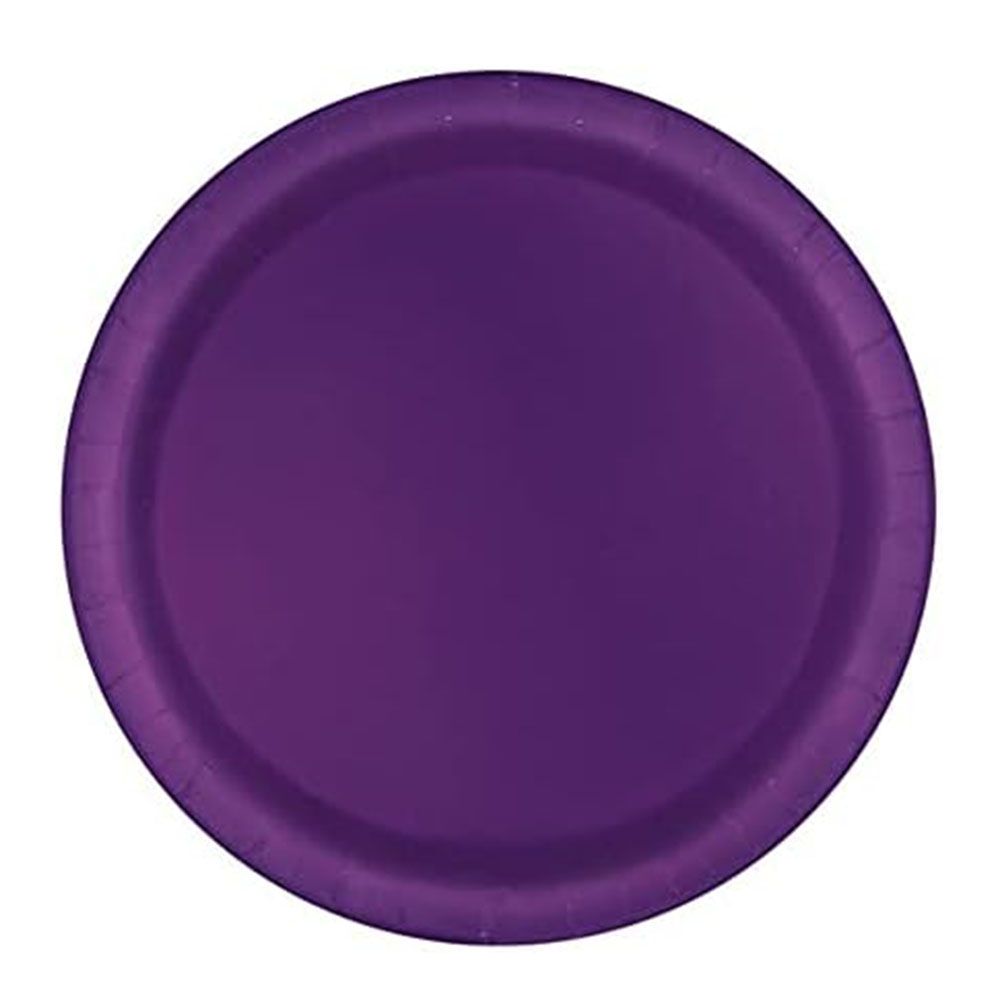 Unique - Round Party Plate - Deep Purple - 18 cm - Pack of 8