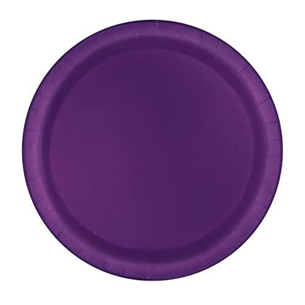 Unique - Round Party Plate - Deep Purple - 23 cm - Pack of 8