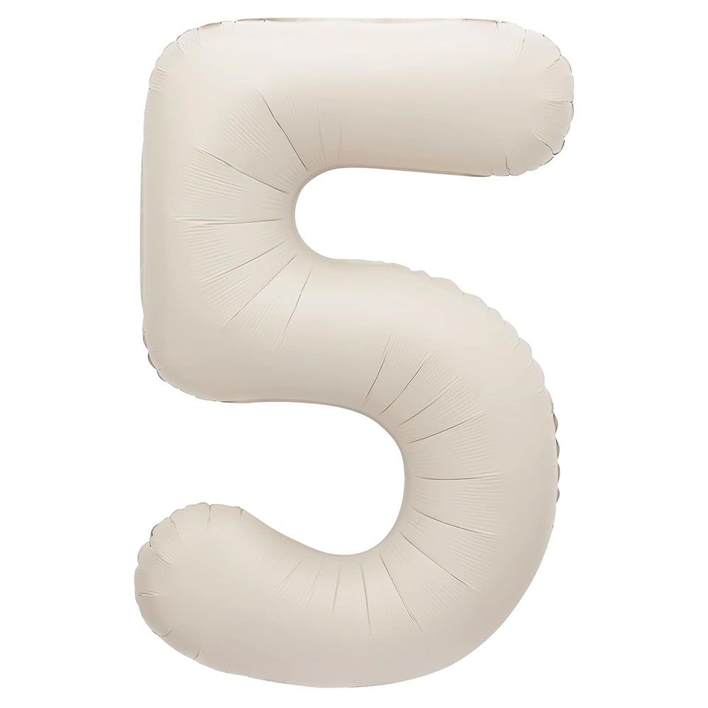 Unique - Number 5 Foil Balloon - Matte Nude - 86 cm