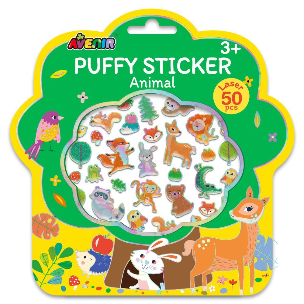 Avenir - Puffy Sticker - Animal - Pack of 1 - 50Pcs