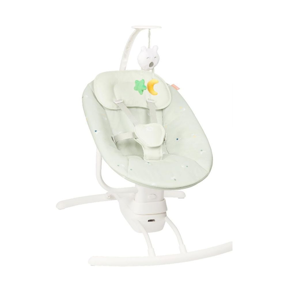 Badabulle Lateral Nursery Baby Swing - Lichen | 0 – 6 months | Operates with 4X LR14 batteries