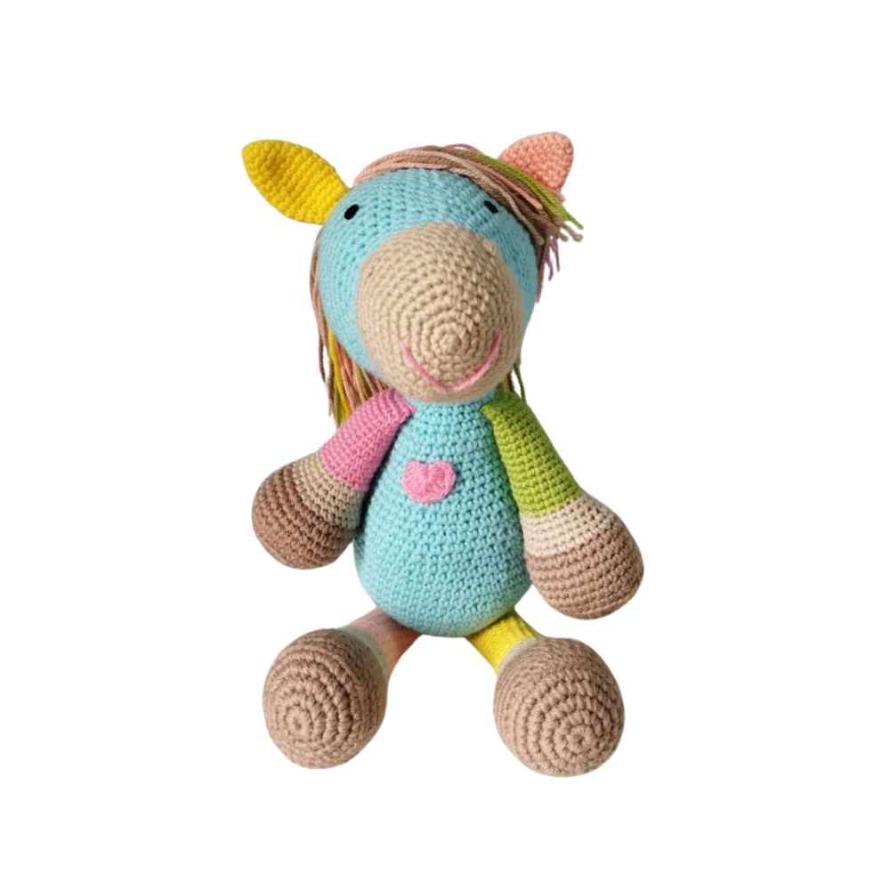 Happy Threads - Handmade Crocheted Scout The Horse Soft Toy 17 Inches - Multicolour