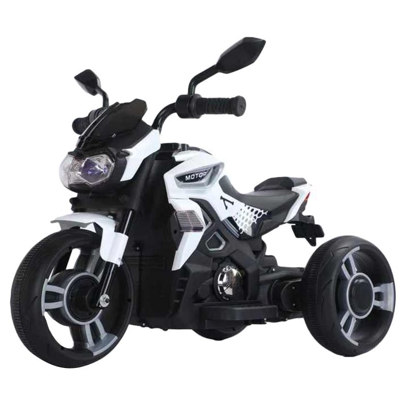 Megastar - 12V Unicorn Ninja Ride On Motortrike - White