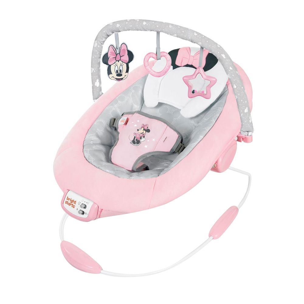 Bright Starts - Miinie Mouse Comfy Baby Bouncer - Rosy Skies