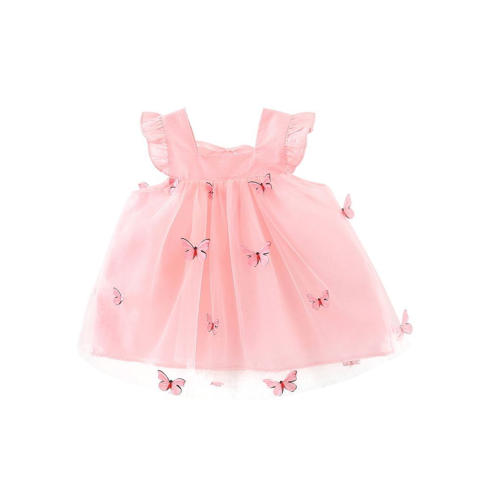 Sugar Rush - Girl's Solid A-line Dress - Pink