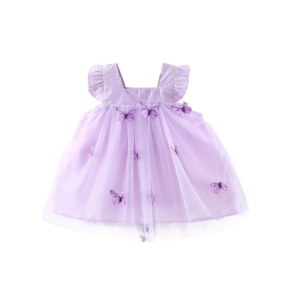 Sugar Rush - Girl's Solid A-line Dress - Purple