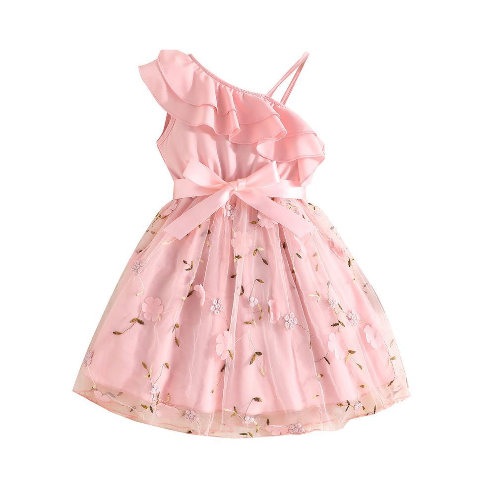 Sugar Rush - Girl's Abstract Fit And Flare Dress - Pink