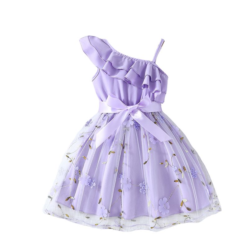 Sugar Rush - Girl's Abstract Fit And Flare Dress - Purple