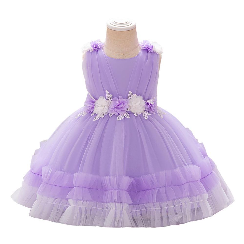 Sugar Rush - Girl's Embellished Party Dress - Purple