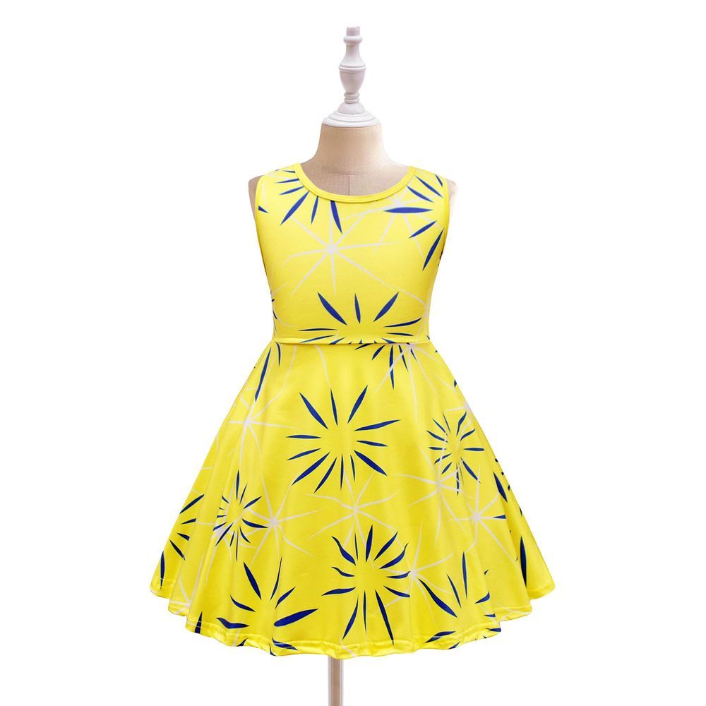 Sugar Rush - Girl's Printed Casual Dress - Yellow