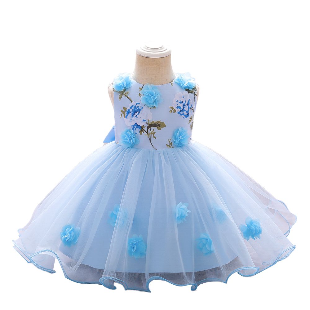 Sugar Rush - Floral Sleeveless Dress - Blue