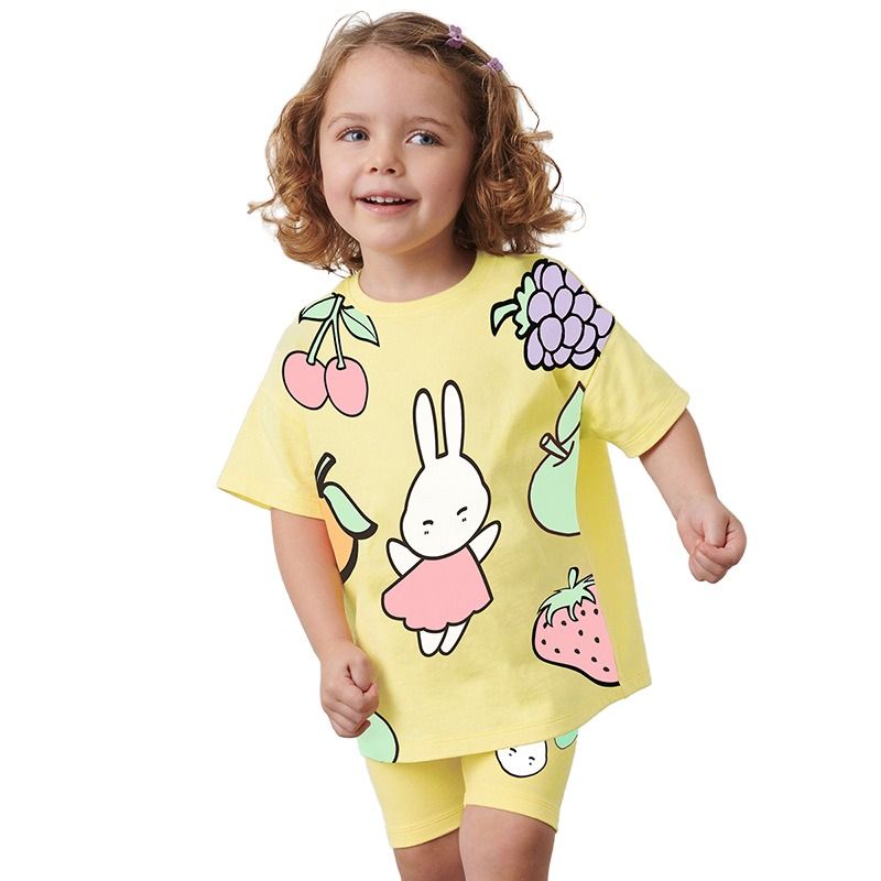 Sugar Rush - Girls' Printed Top and Shorts Set - Yellow